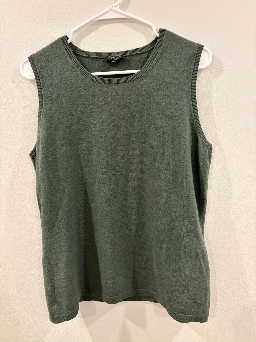 Lafayette 148 New York Olive Green Sleeveless Wool Sweater